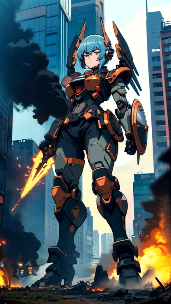((giantess))
((Robot Girl)) ((Mechanical Armor)) ((Metal Armor))

((Run through the valley of buildings))((Injection))

((Heavy Armament)) ((Heavy Weapon)) ((Bazouga)) ((Rifle)) ((Long Spear)) ((Great Shield)) ((Helmet)) ((Mechanized Wing))

((beautiful eyes)) ((gentle expression)) ((anime style eyes))

((New York Manhattan)) ((major city)) ((skyscraper district))
(((Female titan taller than a building)))) ((Destroyed city))
(GTScramped, Giantess: 1.2), Outdoors, Full Body, (Height Difference, Standing Close to Crowd: 1.2)
Black smoke fire, fire, flame ((crowd runs away)))
Ruins, piles of rubble, battlefields, ground zero, burnt fields
collapsed buildings, broken cars
big city
unreal engine,((concentrated line)) ((wide-angle lens)) ((sunlight))

((masterpiece)) ((beautiful girl)) ((precise picture))
((Unreal Engine))

((anime style))
(anmnr,Manga character
Destroyed skyscrapers, destroyed cars, crowd Unreal Engine,starrystarscloudcolorful,ROBOTANIMESTYLE,RRS,SRS,MRS,FRS,NJRS,RARS,HRS,BRS
