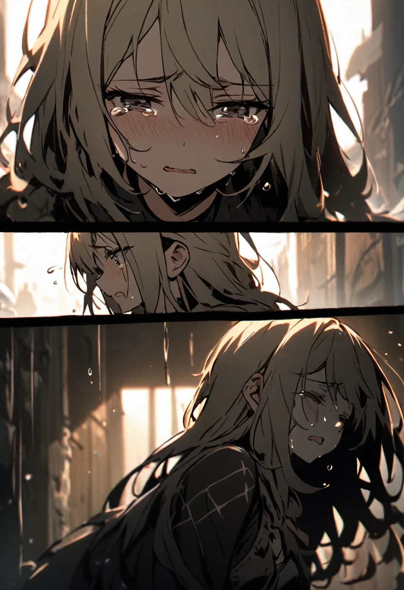 angelic ,forsaken, tears drop down, 1girl