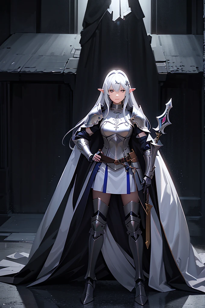 Woman in armor, standing in a dark room with a glaive, girl in armor, gorgeous female paladin, alluring elf princess knight, from line 2, Dressed in heavy armor, female paladin, picture of female paladin, female paladin в стиле фэнтези, extremely detailed art germ, female knight, of a beautiful female knight, beautiful female knight