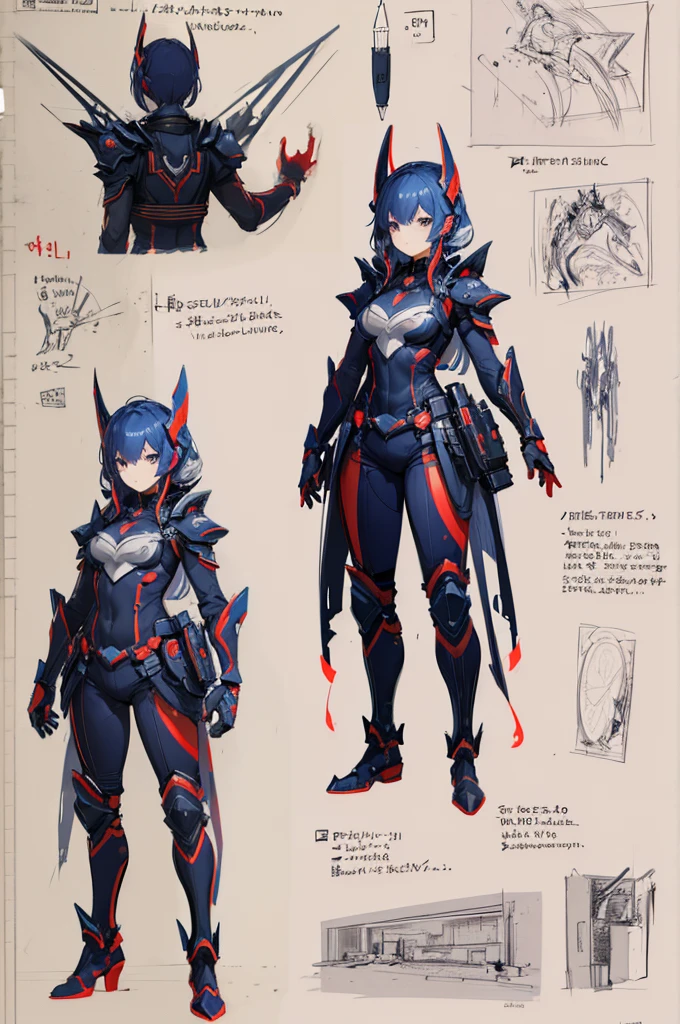 multiple views, pencil sketch, (sketch:1.25), best quality, Line draft, highres, (ultra-detailed:1.1), (illustration:1.1), (infographic:1.2), (solo), perfectly drawn hands, standing, cohesive background, paper, action, (character design:1.1)
