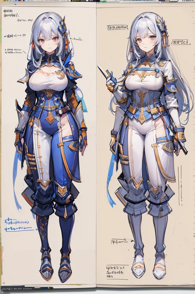 multiple views, pencil sketch, (sketch:1.25), best quality, Line draft, highres, (ultra-detailed:1.1), (illustration:1.1), (infographic:1.2), (solo), perfectly drawn hands, standing, cohesive background, paper, action, (character design:1.1)