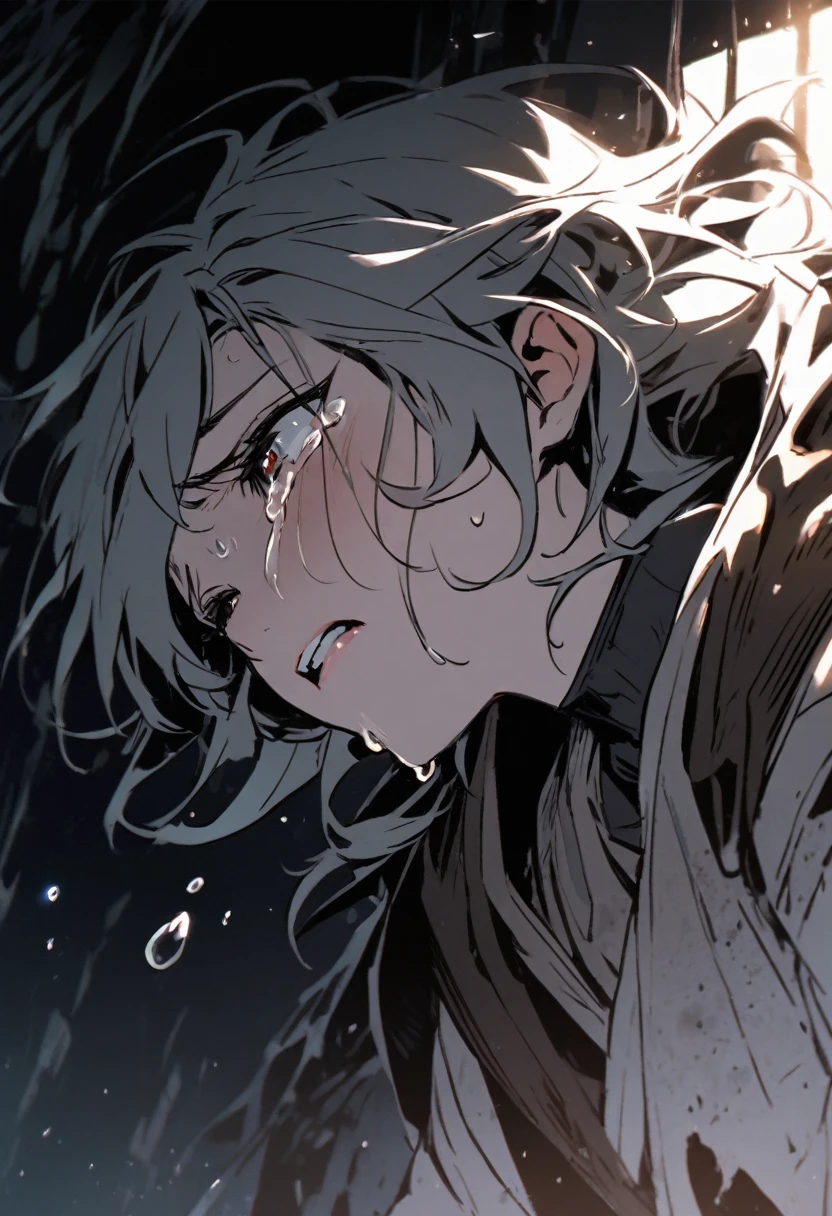 angelic ,forsaken, tears drop down