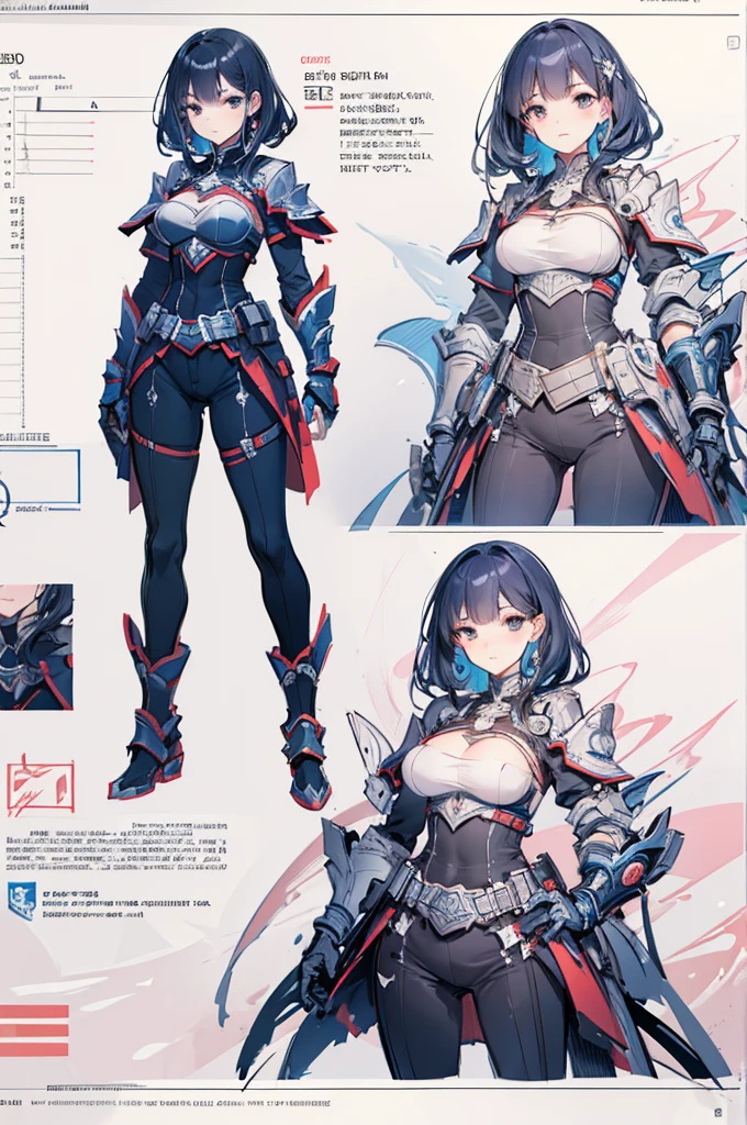 multiple views, pencil sketch, (sketch:1.25), best quality, Line draft, highres, (ultra-detailed:1.1), (illustration:1.1), (infographic:1.2), (solo), perfectly drawn hands, standing, cohesive background, paper, action, (character design:1.1)