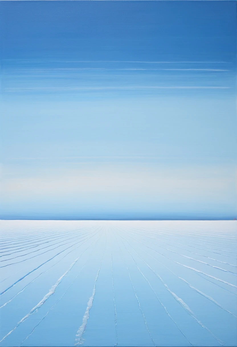 Minimalist stripe painting, Misty ice field