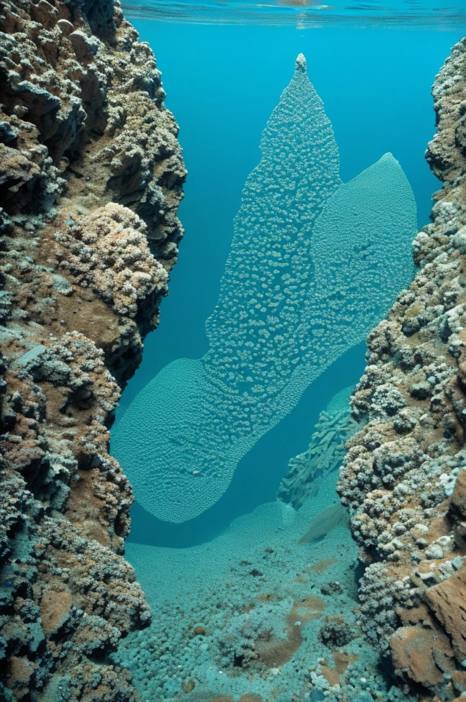 image réaliste d'un calmar géant au fond de l'eau, excellente qualité, 8K, exploration scientifique sous marine