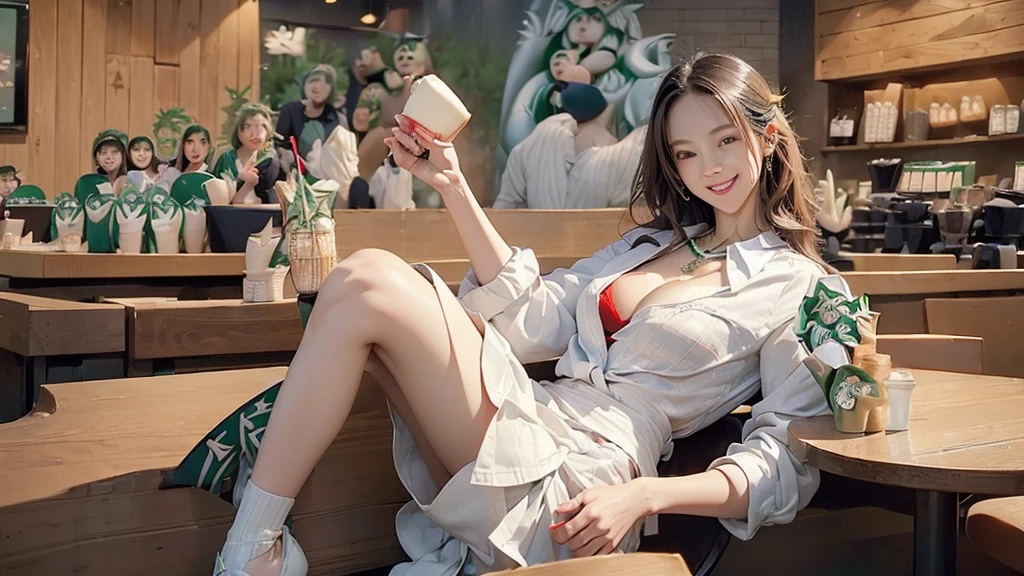 (((((((Full body photo)))))))
((((With her legs crossed, her white panties are visible))))
((((Emphasize cleavage))))
8K、RAW Photos、Highest quality、Super detailed、Super Resolution、Ultra HD、8K壁紙、Amazing details
((A girl in a blazer uniform ((White blouse with formal collar, Blue Blazer, Red Check Skirt, Red checkered ribbon on blouse)), Complete limbs, Full Finger,))
(((((((Inside the Starbucks store)))))))、((((((Sit down and eat cake、Drink coffee、smile))))))、((Heart Necklace))
8K、RAW Photos、Highest quality、masterpiece:1.2、Super detailed、Super Resolution、Ultra HD、8K壁紙、Amazing details、Photorealistic:1.4、Having fun by the water、Full Body Shot、Full body photo、High-resolution RAW color photos、Professional photos、A scene full of emotion、Very detailed and beautiful、Ultra HD、8K壁紙、Amazing details、Huge file sizes、Highly detailed beautiful girls、Highly detailed face Highly detailed eyes、Extremely realistic skin、 Highly detailed fingers, Highly detailed nose, Highly detailed mouth, Perfect Anatomy, Highly detailed background, Highly detailed clothing, , cute女の子, Famous Japanese Idols, cute, Realistic body, Slender, White skin, Glowing Skin, Slim body, Realistic Face, Delicate eyes, double eyelid,