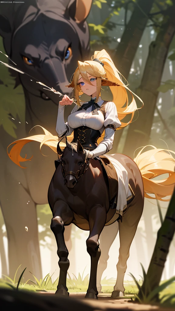 Anime centaur.1 girl. Cutie. Centaur girl. Half-human. Monster girl. Centaur. The girl is a horse. Blonde. Long hair. Hair ornament. Her hair is pulled back into a high ponytail. Blue eyes. Beautiful eyes. Perfect eyes. Expressive eyes. Ideal face. Face about to sneeze
Sneezing face. Beautiful nose. Snotty nose. After sneezing, long snot hangs from the nose.  years. Big breasts. Beautiful breasts. Girl knight. Centaur knight. She is ill. She got sick. She has allergies. She has a runny nose. Nasal mucus. She has snot. She wants to sneeze. She needs to sneeze. She has a strong, desperate urge to sneeze. She sneezes. She sneezes. Splashes of snot fly to the sides. Snot flows from the nose. She's on her period. Her crotch is bleeding. She has urinary incontinence. She wants to pee. She needs to pee.
She has a strong, desperate urge to pee. Hand on the aroma. Creaco squeezes his crotch. Trettperineum. She described. Urine pours onto the ground. In the middle of the forest. Ideal anatomical body. The lower part of the body is equine. Horse slender legs. Hooves instead of legs. White linen blouse. Light plate armor - corset. Skirt. No panties. Standing. Full height. Beautiful character design. Shiny skin. Whole body. NFS. Official art. Extremely detailed CG Unity 8k wallpaper. Ideal lighting. Ultra high resolution 4K. Super detailed 8K. A high resolution.