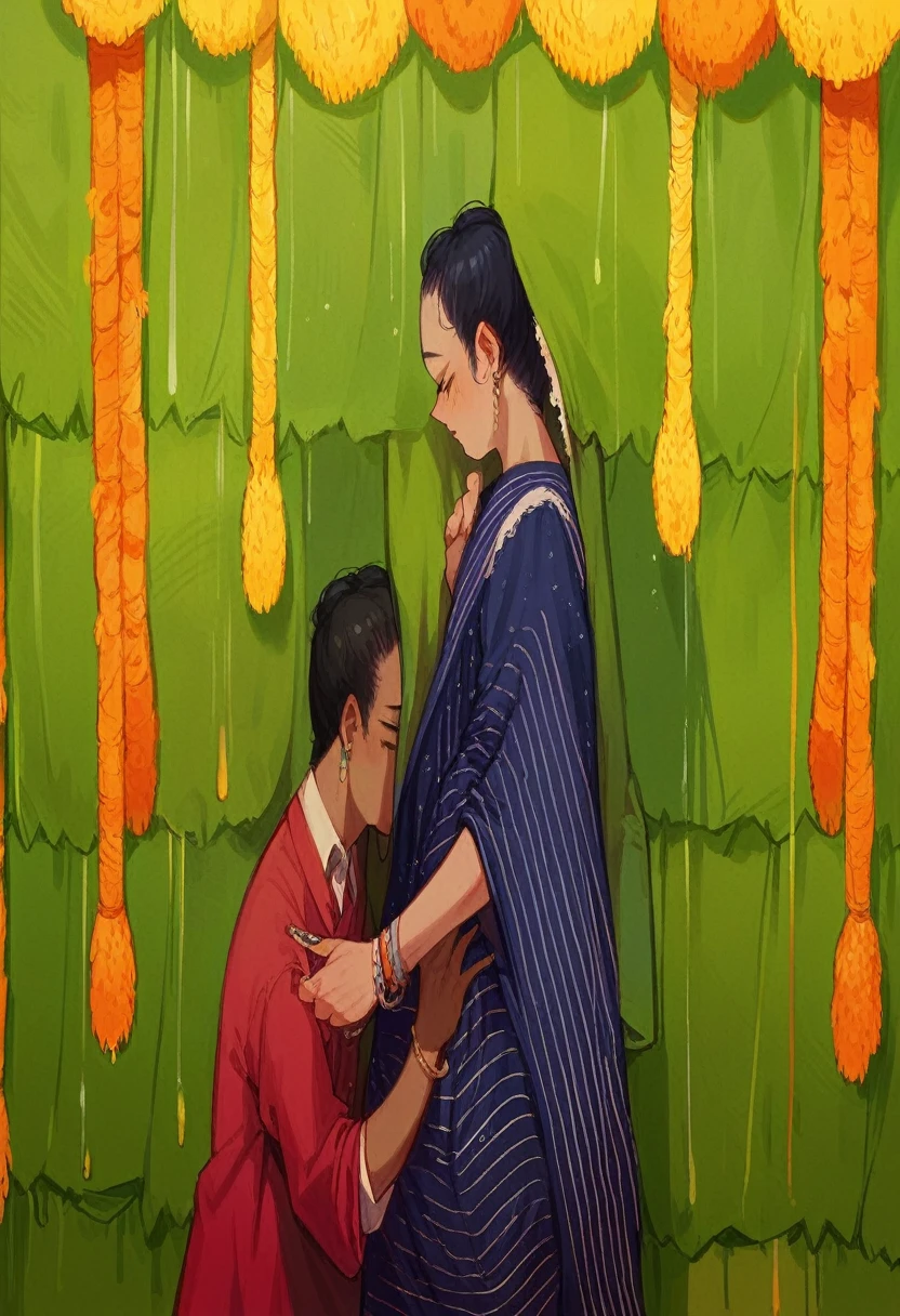 Create the shower look in Indian saree