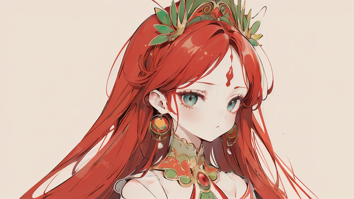 (Designed by nty:1.4),Upper body portrait of a girl, Red and green colorful, rich and colorful, Yoshitaka Amano character design,Solitary,Angelic, symmetrical beautiful, Angel Wings, Gorgeous long dress, stand up, (((Solitary))), Color Matching，Clear facial features, Clean lines design, Magic Elements, Future Technology, ((tarot card background)), Standing figure, ((Flat Color)), (masterpiece，Top quality，best quality，Ultra-high resolution), ((Exquisite facial features，Clear facial features，beautiful eyes，Pretty Face)) ,(32K Wallpaper),