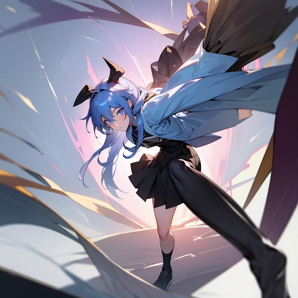 A highschool student that's a mysterious but still have a teasing personality also give me full body 