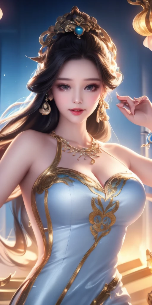 best quality, masterpiece, highres, 1girl, transparent silk china dress, beautiful face, hair ornament, looking at viewer, smile, closed mouth,lips, dress,hair ornament, necklace, jewelry, long hair, earrings, Beautiful face,upon_body, tyndall effect,photorealistic, dark studio, rim lighting, two tone lighting,(high detailed skin:1.2), 8k uhd, dslr, soft lighting, high quality, volumetric lighting, candid, Photograph, high resolution, 4k, 8k, Bokeh  