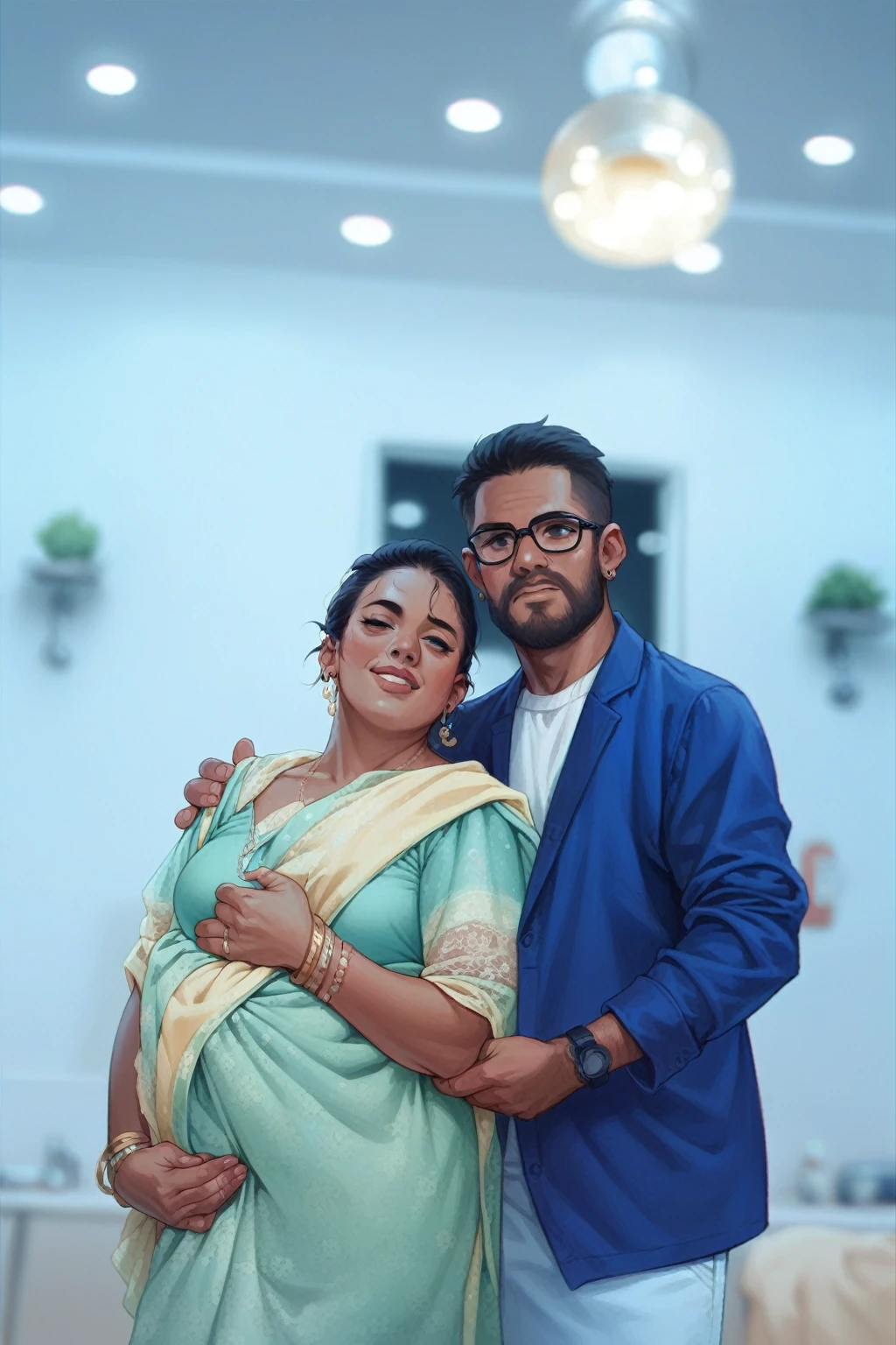 Create the baby shower look in Indian saree