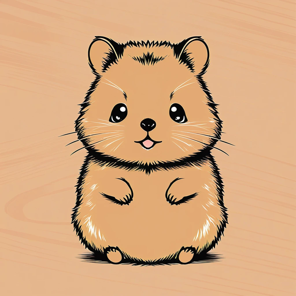cute quokka, illustration, vector graphics, strong contours
