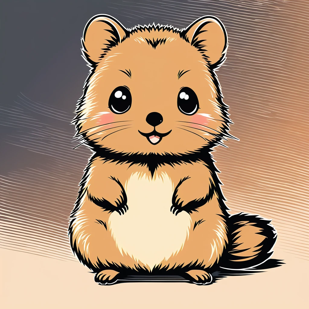cute quokka, illustration, vector graphics, strong contours

