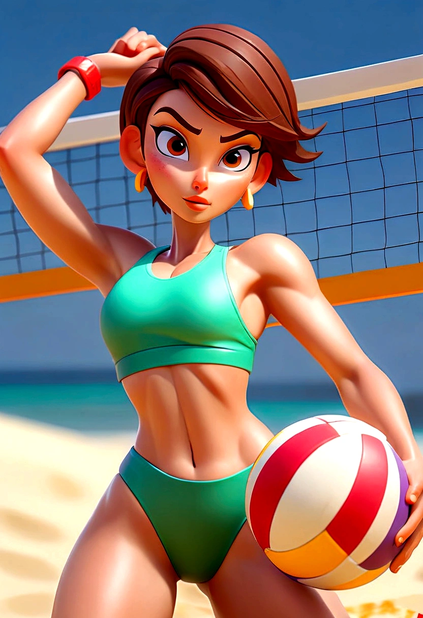 冴紴翴 playing beach volleyball