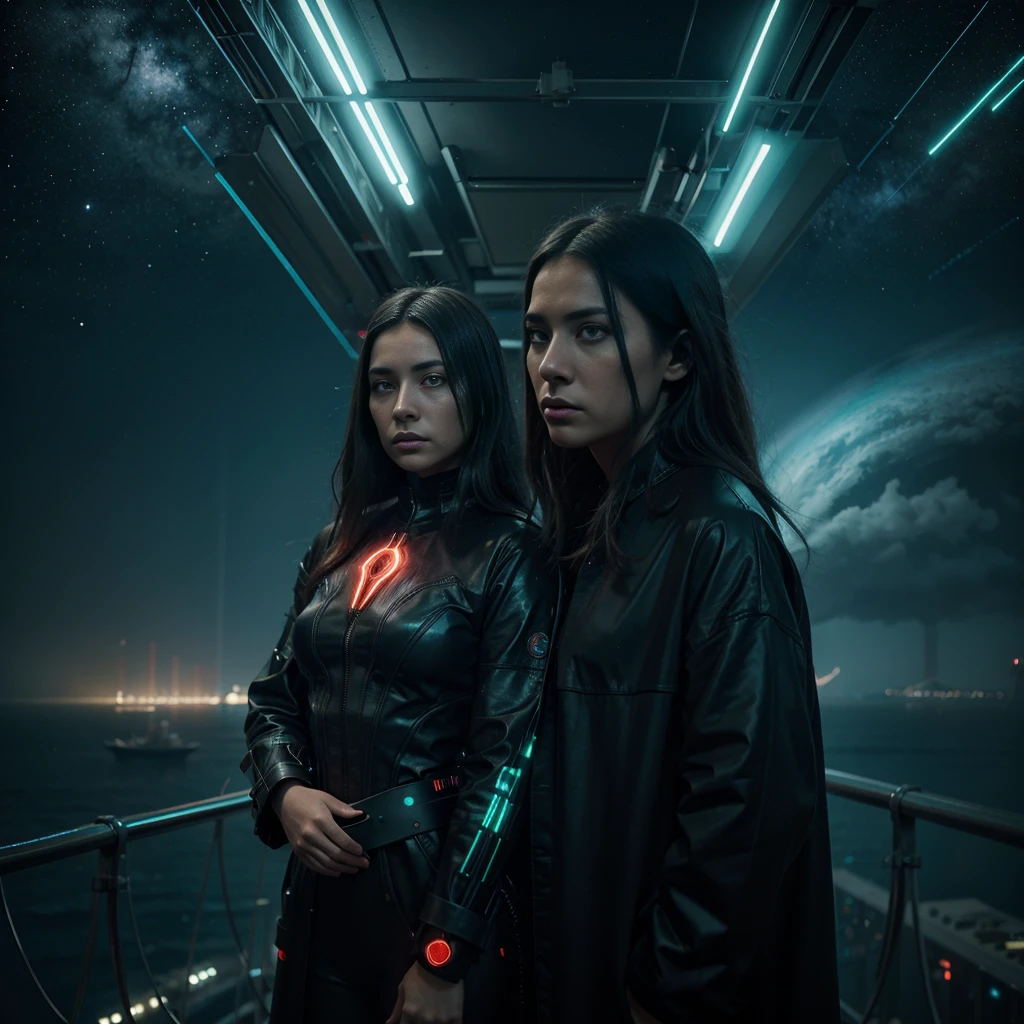 red-green Bioluminescent kissing creatures, huge expressive eyes,
, foreign oceanic empire, dynamic costume colors, patterns, trailing coat, which imitates gliding, Feeling of mystery, enchantment, visual splendor, Science-Fiction, influenced by Artgerm, H.R. giger, Beksinski, Matte Painting, complicated artwork masterpiece, ominous tones, according to the golden ratio, beliebt bei CGSociety, trendy , outer space, vanishing point, super highway, high speed, digital render, digital painting, beeple, noah bradley, cyril roland, ross tran, trending on artstation