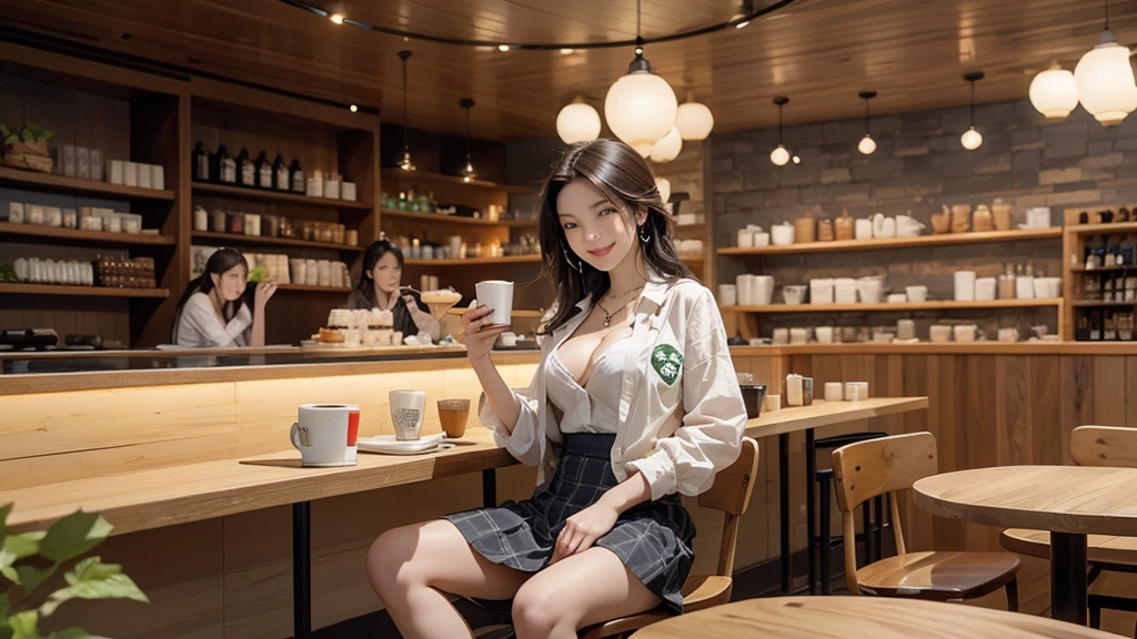 (((((The skirt is flipped up to reveal white panties.)))))
((((Emphasize cleavage))))
((((Brown Hair))))
(((((お洒落でcuteInside the Starbucks store)))))
8K、RAW Photos、Highest quality、Super detailed、Super Resolution、Ultra HD、8K壁紙、Amazing details
((A girl in a blazer uniform ((White blouse with formal collar, Blue Blazer, Red Check Skirt, Red checkered ribbon on blouse)), Complete limbs, Full Finger,))
(((((((Inside the Starbucks store)))))))、((((((Sit down and eat cake、Drink coffee、smile))))))、((Heart Necklace))
Modern and sleek design:Interior design using natural materials、Many of the designs are warm and made using wood and metal.。
Large windows:自然光をたっぷり取り入れるためのLarge windowsがあり、Providing a bright and open space。
Green Interior:Potted plants are effectively placed、It creates a relaxing atmosphere。
artwork:Works by local artists、Starbucks-related art on display。
Cozy seating:Cushioned chairs and sofas、Bar sheet etc.、A variety of seating options available。
Open kitchen area:Being able to see how drinks and food are made、We provide peace of mind and transparency。
Unique lighting:Antique lamps and chandeliers、Modern lighting fixtures are used。
Comfortable background music:Relaxing music is playing、A comfortable space is provided。
Wide々Table space:一人でもグループでも使いやすいWide々There is a table with。
Community Table:There is a large table where you can socialize with other customers.。
Seasonal decorations:The decorations are themed according to the season.。
Design with a local feel:The design incorporates the local culture and characteristics.。
Fragrance production:コーヒーの香りが店内にWideがり、A space that satisfies the five senses has been created.。
Conversation with a barista:フレンドリーなConversation with a baristaが楽しめるカウンターエリアがあります。
8K、RAW Photos、Highest quality、masterpiece:1.2、Super detailed、Super Resolution、Ultra HD、8K壁紙、Amazing details、Photorealistic:1.4、Having fun by the water、Full Body Shot、Full body photo、High-resolution RAW color photos、Professional photos、A scene full of emotion、Very detailed and beautiful、Ultra HD、8K壁紙、Amazing details、Huge file sizes、Highly detailed beautiful girls、Highly detailed face Highly detailed eyes、Extremely realistic skin、 Highly detailed fingers, Highly detailed nose, Highly detailed mouth, Perfect Anatomy, Highly detailed background, Highly detailed clothing, Teen, cute女の子, Famous Japanese Idols, cute, Realistic body, Slender, White skin, Glowing Skin, Slim body, Realistic Face, Delicate eyes, double eyelid,