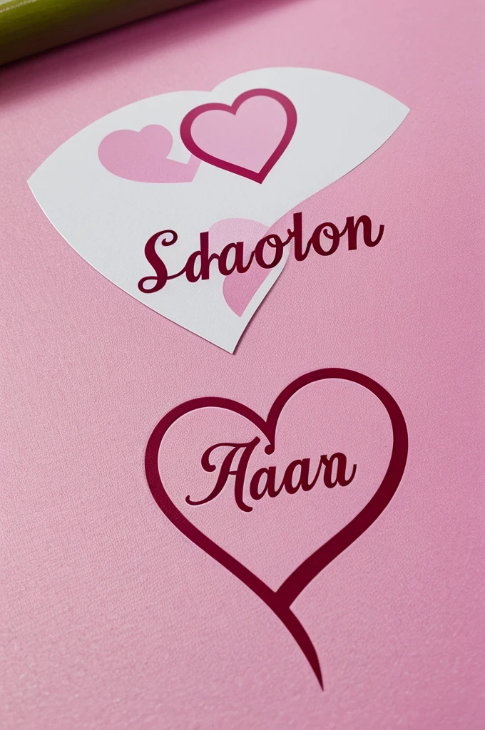 Sharon name logo with flying hearts 