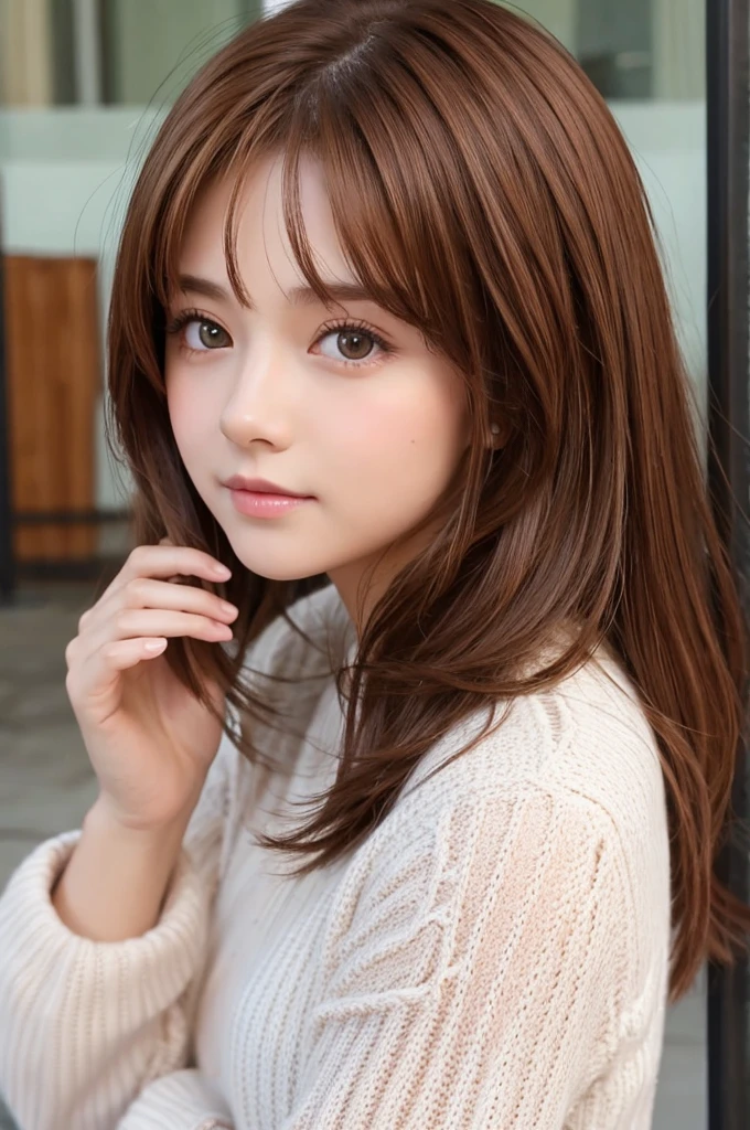 Cute girl reddish brown hair