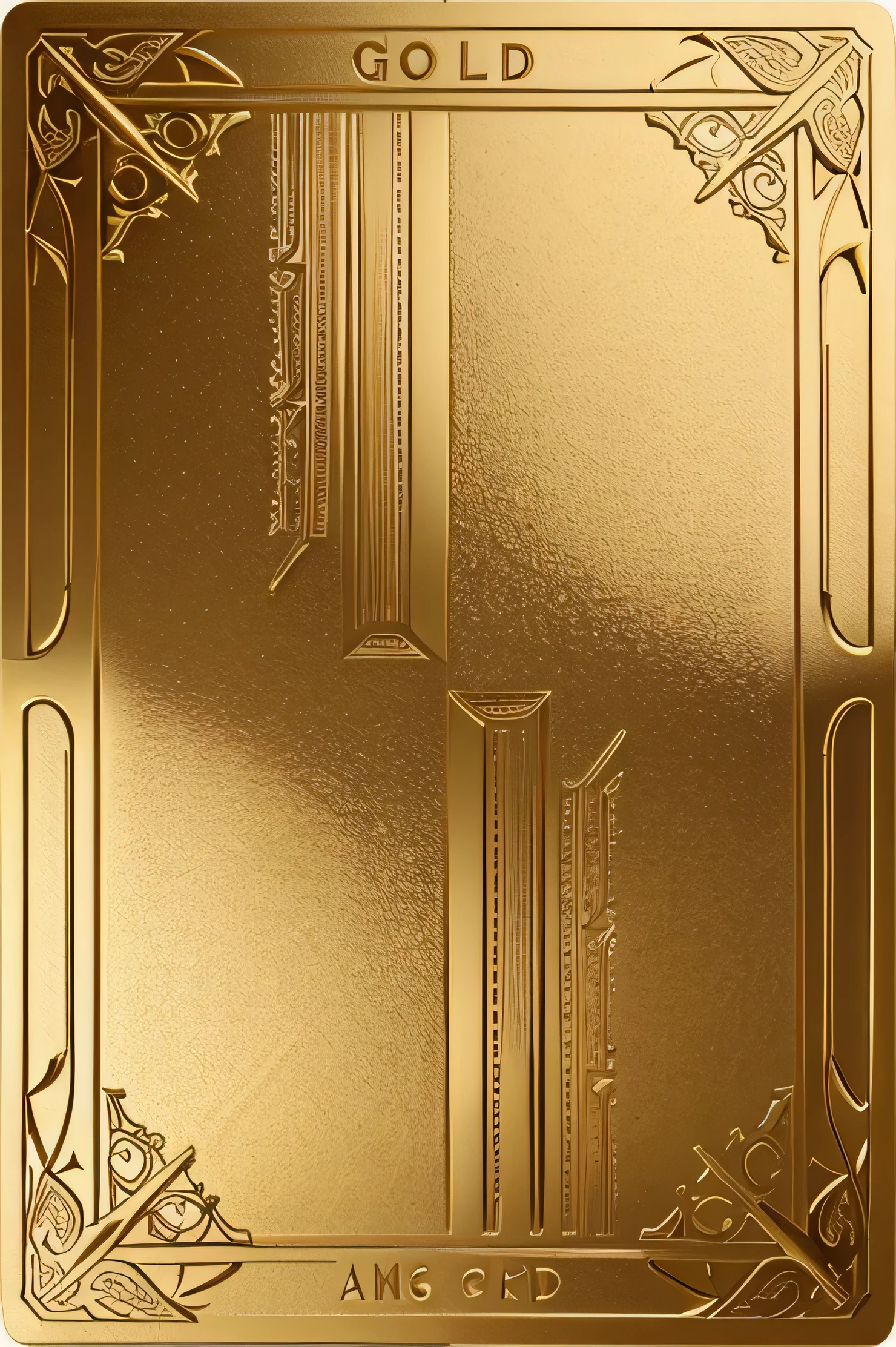 Gold card design, with the words MADAME FIN, horizontal size 3:5, with beautiful little lines around it. It is an embossed type, giving the image only straight angles, making it smooth in the center with out lines.