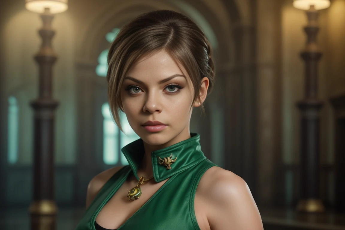 (Best Quality,4k,8k,high resolution,Masterpiece:1.2),ultra detailed,(realist,photorealist,photo-realist:1.37), eye reflection,alone,rubio,perfect statuesque body,mercy hairstyle with overwatch mercy hairstyle, green eyes, two arms,clothes with tomb raider style neckline,utility belt, command room, naughty face, super delicious, medium breasts,goddess, warhammer 40k elements, hyper detailed landscape,absurdities,Natural volumetric lighting and better shadows., deep depth of field,sharp focus