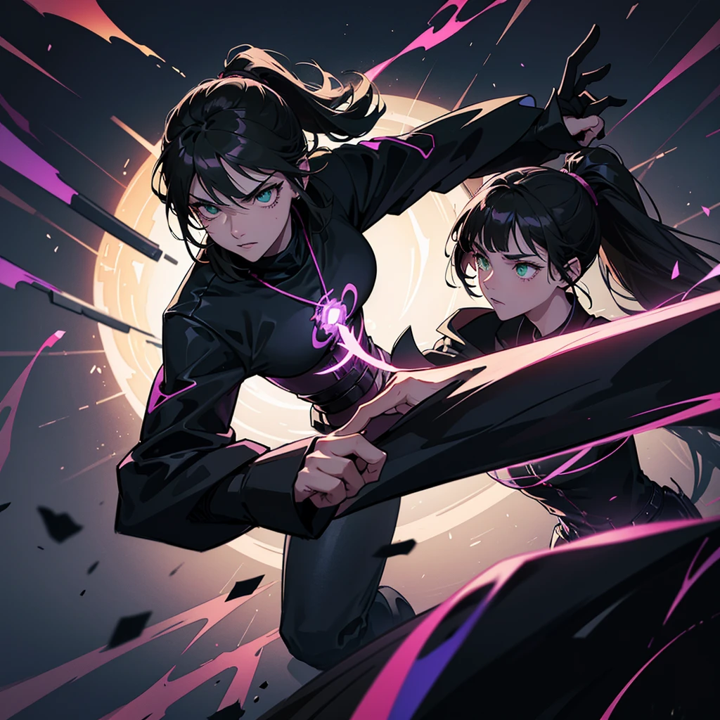 Character Appearance:

"female telepathic assassin with piercing green eyes, dark hair in a ponytail, sleek dark outfit with green accents, and a hooded cloak"
"lean and agile female assassin with intricate dagger and gemstone hilt, dressed in stealthy dark attire"
Abilities and Actions:

"telepathic female assassin using mind reading and telepathic communication, glowing pendant"
"female assassin creating illusions and manipulating minds, intense focused expression"
Setting and Atmosphere:

"telepathic assassin in a shadowy urban nightscape, ready for stealth mission"
"female assassin extracting secrets in a dark alley, glowing bracelet"
Poses and Movements:

"agile female assassin in defensive stance, telepathically communicating with allies"
"focused telepathic assassin ready for action, intense gaze and flowing cloak"