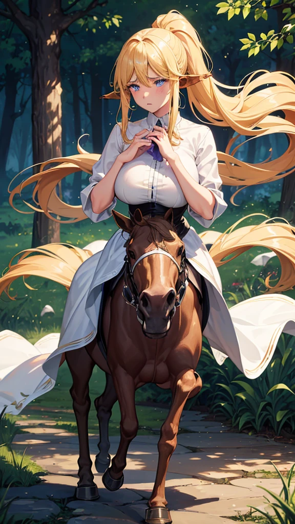 Anime centaur.1 girl. Cutie. Centaur girl. Half-human. Monster girl. Centaur. The girl is a horse. Blonde. Long hair. Hair ornament. Her hair is pulled back into a high ponytail. Blue eyes. Beautiful eyes. Perfect eyes. Expressive eyes. Ideal face. Face about to sneeze
Sneezing face. Beautiful nose. Snotty nose. After sneezing, long snot hangs from the nose. 16 years. Big breasts. Beautiful breasts. Girl knight. Centaur knight. She is ill. She got sick. She has allergies. She has a runny nose. Nasal mucus. She has snot. She wants to sneeze. She needs to sneeze. She has a strong, desperate urge to sneeze. She sneezes. She sneezes. Splashes of snot fly to the sides. Snot flows from the nose. She's on her period. Her crotch is bleeding. She has urinary incontinence. She wants to pee. She needs to pee.
She has a strong, desperate urge to pee. Hand on the aroma. Creaco squeezes his crotch. Trettperineum. She described. Urine pours onto the ground. In the middle of the forest. Ideal anatomical body. The lower part of the body is equine. Horse slender legs. Hooves instead of legs. White linen blouse. Light plate armor - corset. Skirt. No panties. Standing. Full height. Beautiful character design. Shiny skin. Whole body. NFS. Official art. Extremely detailed CG Unity 8k wallpaper. Ideal lighting. Ultra high resolution 4K. Super detailed 8K. A high resolution.