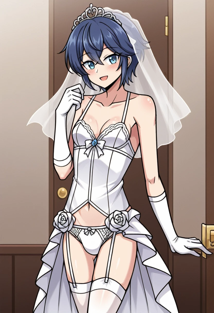 a father (he had been brainwashing by his second son,so his wife and eldest son wouldn't find out,crossdressing,a his second son's room ,wear sexy Wedding lingerie,bride of his second son,have one's first night,swear live as the wife of his second son for life) ,