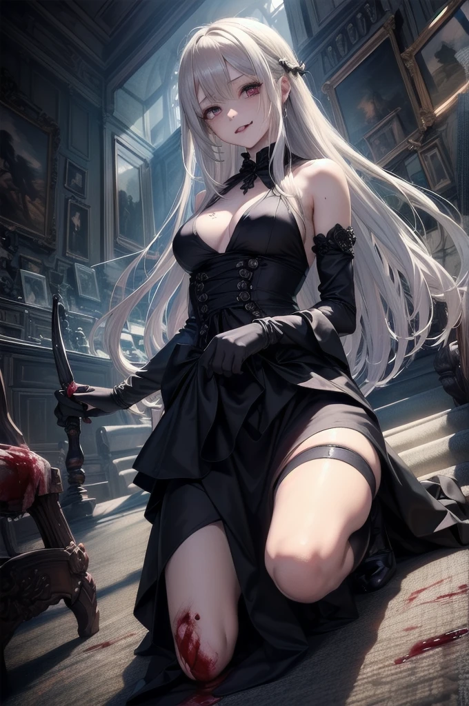死んだ腐ったBloodに飢えた邪悪なzombie, Girl Venom, 黒い共bornborn物が付着している, Bloodまみれの, Evil look, Psychopathic, Torn clothes, Torn costume, sexy, reveal, Combat Stance, Very detailed, Vibrant appearance, Creative Action, Very detailed, Imaginative, Sensual, Voluntary, Small breasts, sexy, reveal, Highest quality, skinの質感, Intricate details, (Highest quality, masterpiece, 超High resolution), (8k wallpaper, High resolution, High resolution, born), (credibility: 1.4), (whole bodyショット), One girl, ((Anime Girls)),,(Bloodしぶき:1.6), ((Fantasy Witch Costume)), ((Flowing white hair)), ,(Bloodしぶき:1.6),Female curves, Large Breasts, Thick thighs, sexyな平らなお腹, 完璧なhand, 完璧なアニメのface, ((dark ta dress)), Are standing, ((Wicked Smile)), ,(Bloodしぶき:1.6),In the Victorian city, gaslight, Steam circulates, Moonlight Illumination, night間照明, A sky filled with stars and galaxies,(Bloodしぶき:1.6),アニメzombie魔女デザイン, ねじれた笑face、Bloodまみれの、頭からの出Blood、Bloodしぶき、,(Bloodしぶき:1.6),Crossbones, skull, Streetwear Design, Provector, Horror Style, Full Design, Huge breasts, Very detailed, Realistic, Dark fantasy, Gloomy atmosphere, Intricate details, Crazy Smile, 狂ったeye, A cute and luxurious hair band,(masterpiece:1.2, Highest quality), Scary atmosphere、Distorted facial expressions、Horror Art、Bloodの雨、Bloodを流す、Bloodしぶき,(Bloodしぶき:1.6),悪魔のeye、greenいeye、scar、火scar、whole body、Torn hair of a woman dressed in slave clothing、(Long Hair)、(eyeにかかる長さの前髪)、Black Hair、(((eyeの下のクマ)))、green白いskin、Feeling unwell、Pathological、邪悪な笑face、狂ったeye、(Grin)Dramatic makeup,Create mixed media art、,Horror 1 Girl, Open_mouth, , green_eye, Blood, Tilt_red_skin, Injury, Blood_in addition_face, Bandaged_arm, Blood_in addition_zombie, Blood_in addition_hand , Open your eyelids wide, The trend is all, mouthを大きくOpen, mouthを開けてteethをむき出しにする,獣のような鋭いteeth, Wide lips, 非常に広いmouth, Vermilion cheeks, blonde, ,(Bloodしぶき:1.6),Princess Cut, Ribbon hair ornament, brooch, Otaku Room, Well-built body, Nice body, Ample breasts, Thick body,eyeを大きく開いて、Scary atmosphere、Distorted facial expressions、ねじれた笑face、Bloodまみれの、頭からの出Blood、Bloodしぶき、whole body、,(Bloodしぶき:1.6),Long Hair、Long bangs、Well-built,Broad shoulders,I focus,(face),Messy Hair,いeye,(光るeye),green信号,笑face,big 笑face,teeth,psycho 笑face,gesugao,Dark city background,darkness,night,(close),良いeye, 良いteeth,サディスティックな笑face,,all,光沢のあるskin,詳細なface,Beautiful body, mouthからの白い息 Luxurious lace long gloves