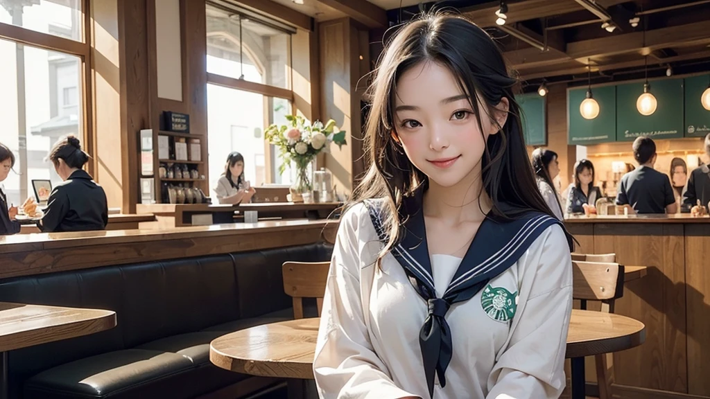 ((((Emphasize cleavage))))
((((((Junior high school girl in sailor suit))))))
(((((お洒落でcuteInside the Starbucks store)))))
8K、RAW Photos、Highest quality、Super detailed、Super Resolution、Ultra HD、8K壁紙、Amazing details
(((((((Inside the Starbucks store)))))))、((((((Sit down and eat cake、Drink coffee、smile))))))、((Heart Necklace))
Modern and sleek design:Interior design using natural materials、Many of the designs are warm and made using wood and metal.。
Large windows:自然光をたっぷり取り入れるためのLarge windowsがあり、Providing a bright and open space。
Green Interior:Potted plants are effectively placed、It creates a relaxing atmosphere。
artwork:Works by local artists、Starbucks-related art on display。
Cozy seating:Cushioned chairs and sofas、Bar sheet etc.、A variety of seating options available。
Open kitchen area:Being able to see how drinks and food are made、We provide peace of mind and transparency。
Unique lighting:Antique lamps and chandeliers、Modern lighting fixtures are used。
Comfortable background music:Relaxing music is playing、A comfortable space is provided。
Wide々Table space:一人でもグループでも使いやすいWide々There is a table with。
Community Table:There is a large table where you can socialize with other customers.。
Seasonal decorations:The decorations are themed according to the season.。
Design with a local feel:The design incorporates the local culture and characteristics.。
Fragrance production:コーヒーの香りが店内にWideがり、A space that satisfies the five senses has been created.。
Conversation with a barista:フレンドリーなConversation with a baristaが楽しめるカウンターエリアがあります。
8K、RAW Photos、Highest quality、masterpiece:1.2、Super detailed、Super Resolution、Ultra HD、8K壁紙、Amazing details、Photorealistic:1.4、Having fun by the water、Full Body Shot、Full body photo、High-resolution RAW color photos、Professional photos、A scene full of emotion、Very detailed and beautiful、Ultra HD、8K壁紙、Amazing details、Huge file sizes、Highly detailed beautiful girls、Highly detailed face Highly detailed eyes、Extremely realistic skin、 Highly detailed fingers, Highly detailed nose, Highly detailed mouth, Perfect Anatomy, Highly detailed background, Highly detailed clothing, Teen, cute女の子, Famous Japanese Idols, cute, Realistic body, Slender, White skin, Glowing Skin, Slim body, Realistic Face, Delicate eyes, double eyelid,
