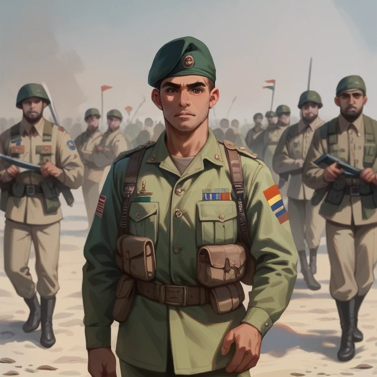 Create A realistic indian soldier  with indian flags ,  