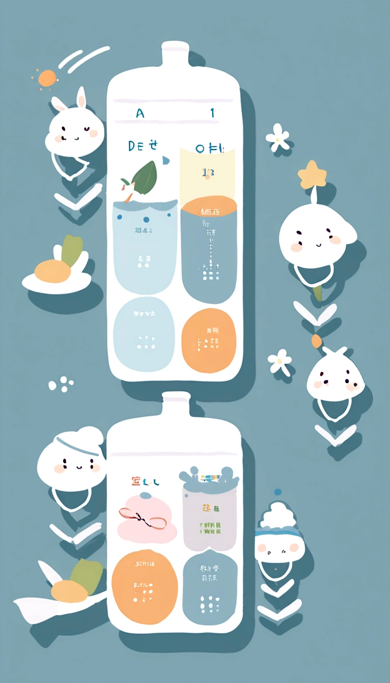 Healthy drinking water wallpaper label ml and time white style dailu sticker simple style cute drinking water schedule themed simple little white painting style dailu element HD wallpaper schedule