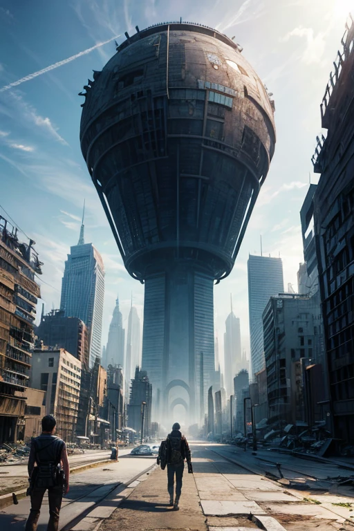 Highest quality、A ruined futuristic city、dim、Surrealism