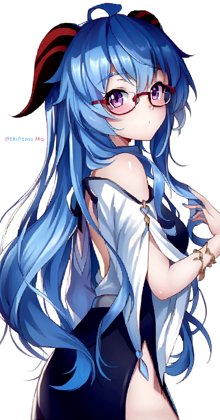 anime girl beautiful with blue hair and glasses posing for the camera, zerochan art, digital art on pixiv, anime moe artstyle, anime girl with long hair, 2 d anime style, by Shitao, detailed anime character art, (anime girl), trending on artstation pixiv, anime woman fullbody art, pretty anime character design