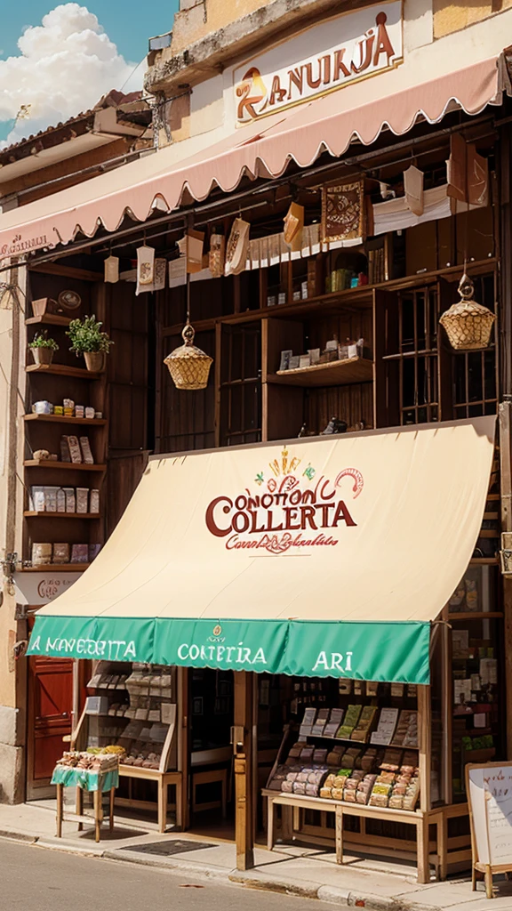 Create a banner of a written confectionery "Confeitaria Raio De Sol"