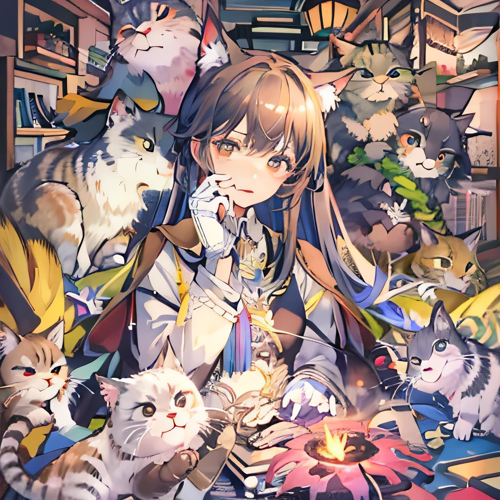 Cat、anime、An illustration