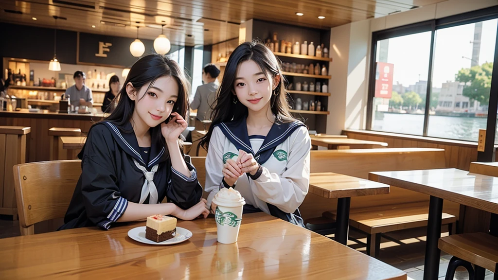 (((((((Junior high school girl in sailor suit)))))))
(((((お洒落でcuteInside the Starbucks store)))))
8K、RAW Photos、Highest quality、Super detailed、Super Resolution、Ultra HD、8K壁紙、Amazing details
(((((((Inside the Starbucks store)))))))、((((((Sit down and eat cake、Drink Starbucks coffee、smile))))))、((Heart Necklace))
Modern and sleek design:Interior design using natural materials、Many of the designs are warm and made using wood and metal.。
Large windows:自然光をたっぷり取り入れるためのLarge windowsがあり、Providing a bright and open space。
Green Interior:Potted plants are effectively placed、It creates a relaxing atmosphere。
artwork:Works by local artists、Starbucks-related art on display。
Cozy seating:Cushioned chairs and sofas、Bar sheet etc.、A variety of seating options available。
Open kitchen area:Being able to see how drinks and food are made、We provide peace of mind and transparency。
Unique lighting:Antique lamps and chandeliers、Modern lighting fixtures are used。
Comfortable background music:Relaxing music is playing、A comfortable space is provided。
Wide々Table space:一人でもグループでも使いやすいWide々There is a table with。
Community Table:There is a large table where you can socialize with other customers.。
Seasonal decorations:The decorations are themed according to the season.。
Design with a local feel:The design incorporates the local culture and characteristics.。
Fragrance production:コーヒーの香りが店内にWideがり、A space that satisfies the five senses has been created.。
Conversation with a barista:フレンドリーなConversation with a baristaが楽しめるカウンターエリアがあります。
8K、RAW Photos、Highest quality、masterpiece:1.2、Super detailed、Super Resolution、Ultra HD、8K壁紙、Amazing details、Photorealistic:1.4、Having fun by the water、Full Body Shot、Full body photo、High-resolution RAW color photos、Professional photos、A scene full of emotion、Very detailed and beautiful、Ultra HD、8K壁紙、Amazing details、Huge file sizes、Highly detailed beautiful girls、Highly detailed face Highly detailed eyes、Extremely realistic skin、 Highly detailed fingers, Highly detailed nose, Highly detailed mouth, Perfect Anatomy, Highly detailed background, Highly detailed clothing, Teen, cute女の子, Famous Japanese Idols, cute, Realistic body, Slender, White skin, Glowing Skin, Slim body, Realistic Face, Delicate eyes, double eyelid,