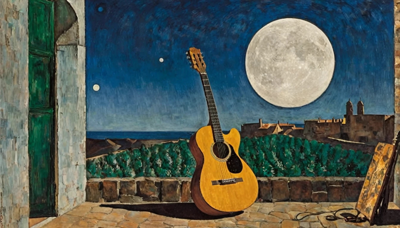 Guitar, by Candido Portinari ( moon in the background)
