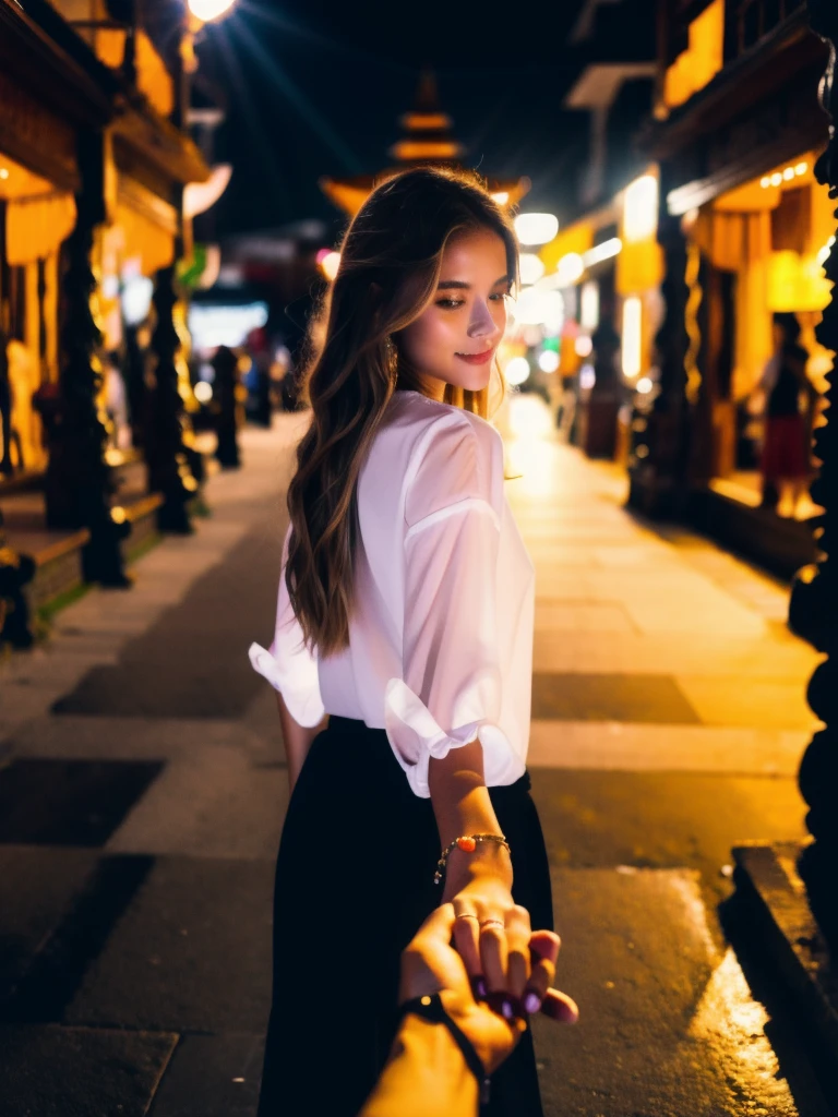 bf_holding_hands, walking on night street of Bali,
detailed,8k, detailed shadow, 1 botomless plum girl, long hair, ombre blonde hair, white transparent shirt, jewelry ,(masterpiece,best quality),