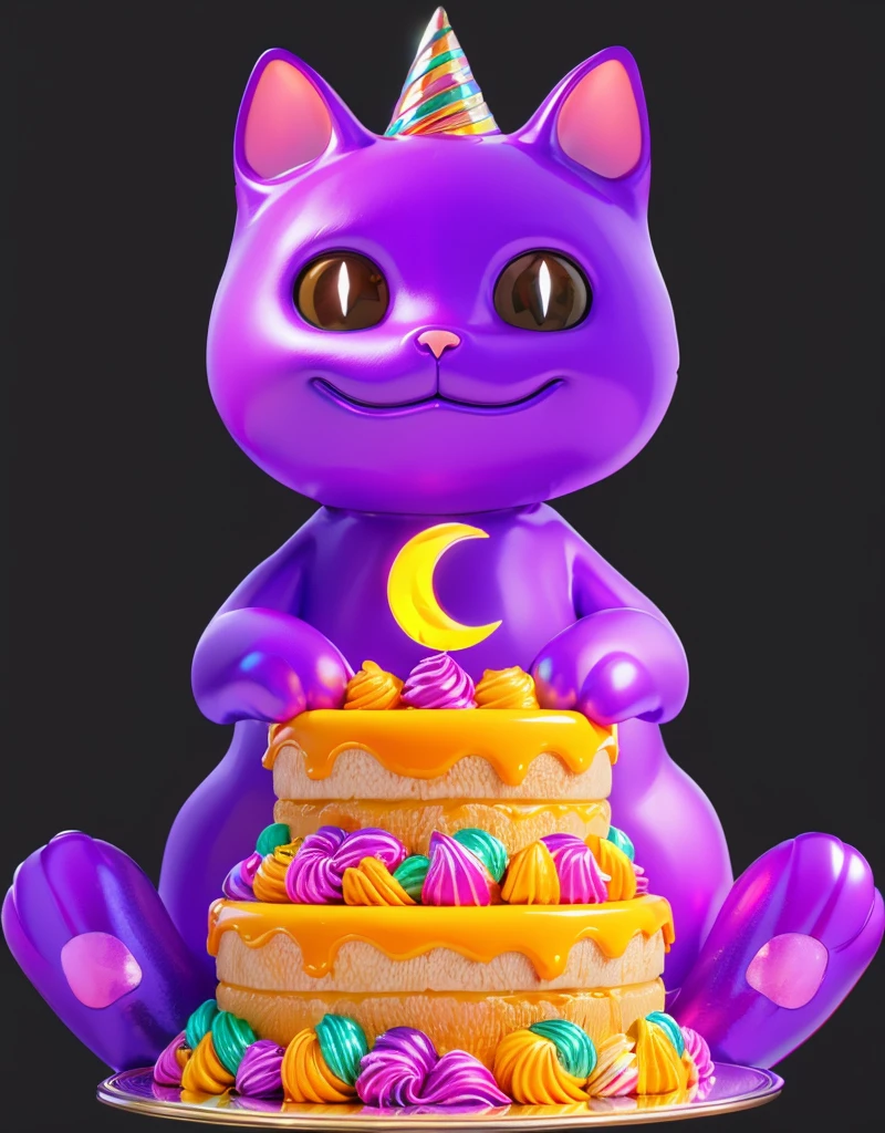 3d style, simplified design, 3d render, glossy texture, smooth 3d model, multiple light sources, rim light, sharp post effects render, (glossy plastic texture with multiple big light probe refractions), perfect cgi, smooth silhouette, high intensity refraction, (super glossy material), most beautiful vfx , blue background, plastic refractions, realistic, 4k, high resolution, rim light, photo shoot, commercial photo, profile shot, 4k, rim light, high resolution, 4k, glossy texture, smooth 3d model, multiple light sources, rim light, sharp post effects render, (glossy metallic texture with multiple big light probe refractions), perfect cgi, cgi art created only with gradients, smooth silhouette, high intensity refraction, (super glossy chrome material), most beautiful vfx, blue background, chrome metal refractions, multiple light sources, rim light, sharp post effects render, perfect cgi, digital art, detailed digital art, reflective, best quality, 4k, masterpiece:1.2, ultra-detailed, realistic, vivid colors, dark and moody lighting, The image of the highest quality, ensuring every detail is showcased perfectly. It in 4k resolution, allowing viewers to immerse themselves in the richness of the colors and intricate details. The realistic rendering. under the spotlight, reflecting, high-resolution image, realistic rendering, dark background, and rim light photorealistic The image features three characters standing in front of three houses. The characters are a red-haired mermaid, a purple cat, and an orange dog. They are each holding a yellow maraca