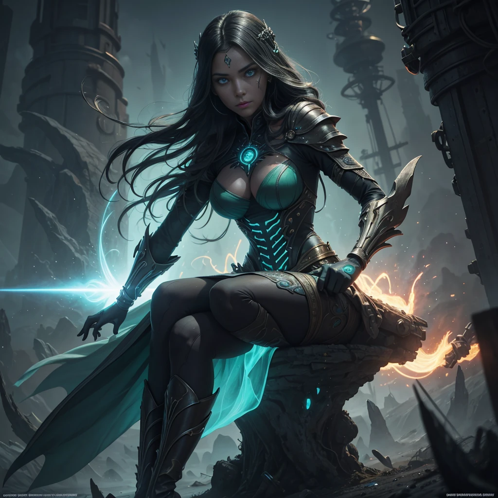 rotgrün Biolumineszierende Anthropomorphic women sitting modestly with sassy expressions, bright high heels boots, expressive round eyes, .casting spells,
souls flying from mouth,
captured in Bokeh style photography,
photorealistic yet minimal, with deep scars on her face,
realistic style,
scars depicted with precision,
facial expression conveys empathy or strength
, huge expressive eyes,
, foreign oceanic empire, dynamic costume colors, patterns, trailing coat, which imitates gliding, Feeling of mystery, enchantment, visual splendor, Science-Fiction, influenced by Artgerm, H.R. giger, Beksinski, Matte Painting, complicated artwork masterpiece, ominous tones, according to the golden ratio, beliebt bei CGSociety, trendy , outer space, vanishing point, super highway, high speed, digital render, digital painting, beeple, noah bradley, cyril roland, ross tran, trending on artstation