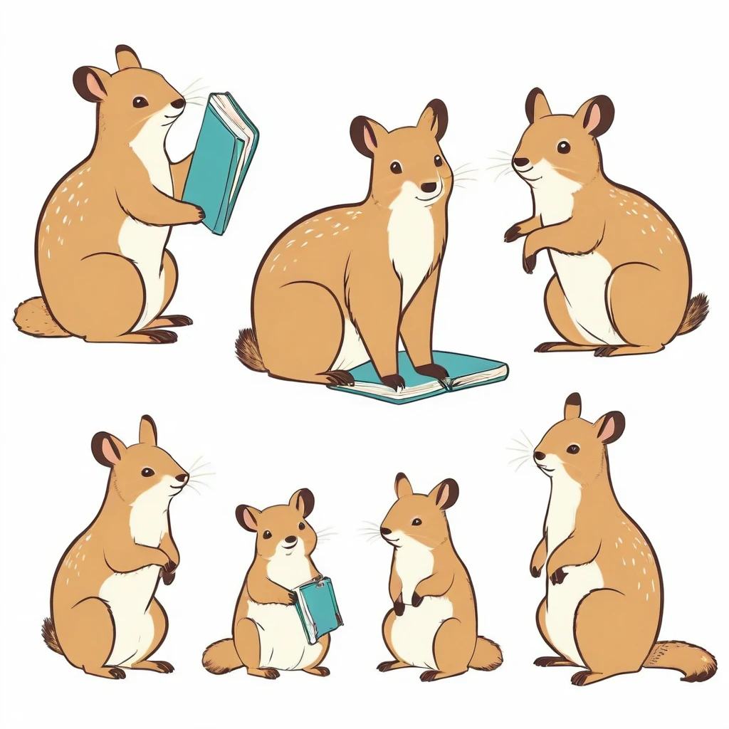 cute quokka, illustration, vector graphics, strong contours