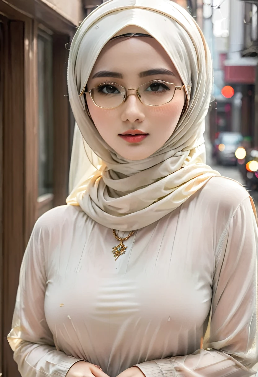 1girl, wearing glasses, jumbo hijab, close hijab, beautiful face, beautiful woman, sexy & plump body, perfect body, medium breast, perfect breasts, fullbody, (Adetailer, fcDetailPortrait, hijab style,
score_9, score_8_up, score_7_up, score_6_up, masterpiece, 8k, RAW, highest quality, highest resolution, highest detail, very detailed clothings, intricate, 
((the-same-person-only-from-now-on, set-up-on-the-following-description, always-the-same-look)),1girl, Indonesian Hijab Girl wears Glasses, solo, pretty, beautiful, female, white skin, slim sexy body, smooth body, wearing pashmina hijab, curved tight dress, long sleeves, high-heels, choker, curvy, slender body, earrings, fully clothed, portrait, photoshoot, kneeling,
Sensual, body close up), masterpiece, textured skin, super detail, high detail, high quality, best quality, 1080p, 16k