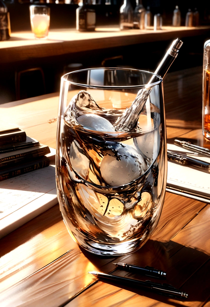 brown,Round ice,bar counter,semen in a cup, There is semen in the glass......, Semen in a glass, Wooden dining table, Ultra-realistic, Super detailed, Dramatic lighting, 4K, Ultra HD, Realistic, Very detailed, UHD Drawings, Pen and ink, Perfect composition, beautifully、In detail、Complex、Chaotic、Detailed Octane Rating is trending on Art Station, 8k art photography, Photorealistic concept art, Perfect cinematic light with soft, natural volume