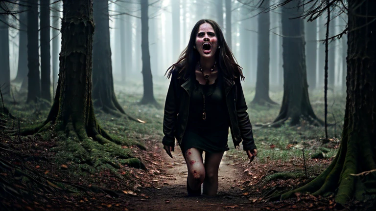 "We should leave," Emily whispered, her eyes wide with fear. But before they could turn back, a blood-curdling scream pierced the air. It was a scream of pure terror, coming from deep within the forest.