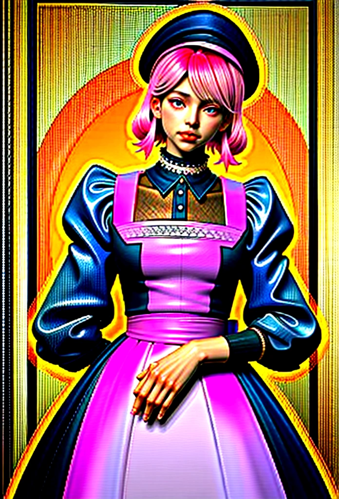 Arafe in a pink and black dress and hat, Takanobu Fujiwara(Takanobu Fujiwara)Digital rendering inspired by, pixiv, rococo, Victoria Gothic Lolita Fashion, Lolita Style, Rococo Queen (Rococo Queen) (Rococo Queen (Rococo Queen)), gothic maiden anime boy. rococo dress, anime boy in a maid costume, lolita fashion, Catboy's cosplay! Maid! one-piece
