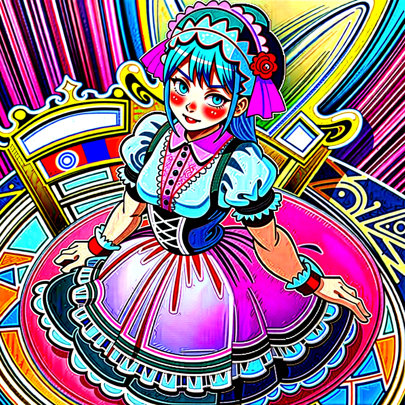 Arafe in a pink and black dress and hat, Takanobu Fujiwara(Takanobu Fujiwara)Digital rendering inspired by, pixiv, rococo, Victoria Gothic Lolita Fashion, Lolita Style, Rococo Queen (Rococo Queen) (Rococo Queen (Rococo Queen)), gothic maiden anime boy. rococo dress, anime boy in a maid costume, lolita fashion, Catboy's cosplay! Maid! one-piece