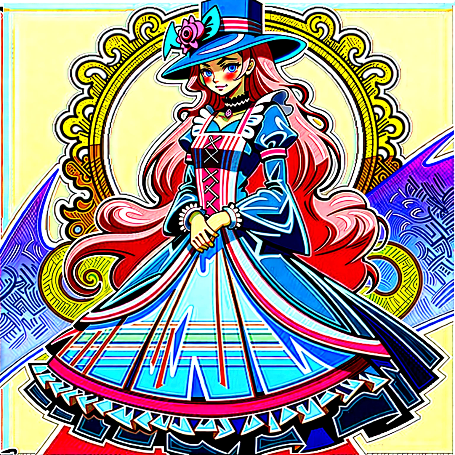 Arafe in a pink and black dress and hat, Takanobu Fujiwara(Takanobu Fujiwara)Digital rendering inspired by, pixiv, rococo, Victoria Gothic Lolita Fashion, Lolita Style, Rococo Queen (Rococo Queen) (Rococo Queen (Rococo Queen)), gothic maiden anime boy. rococo dress, anime boy in a maid costume, lolita fashion, Catboy's cosplay! Maid! one-piece