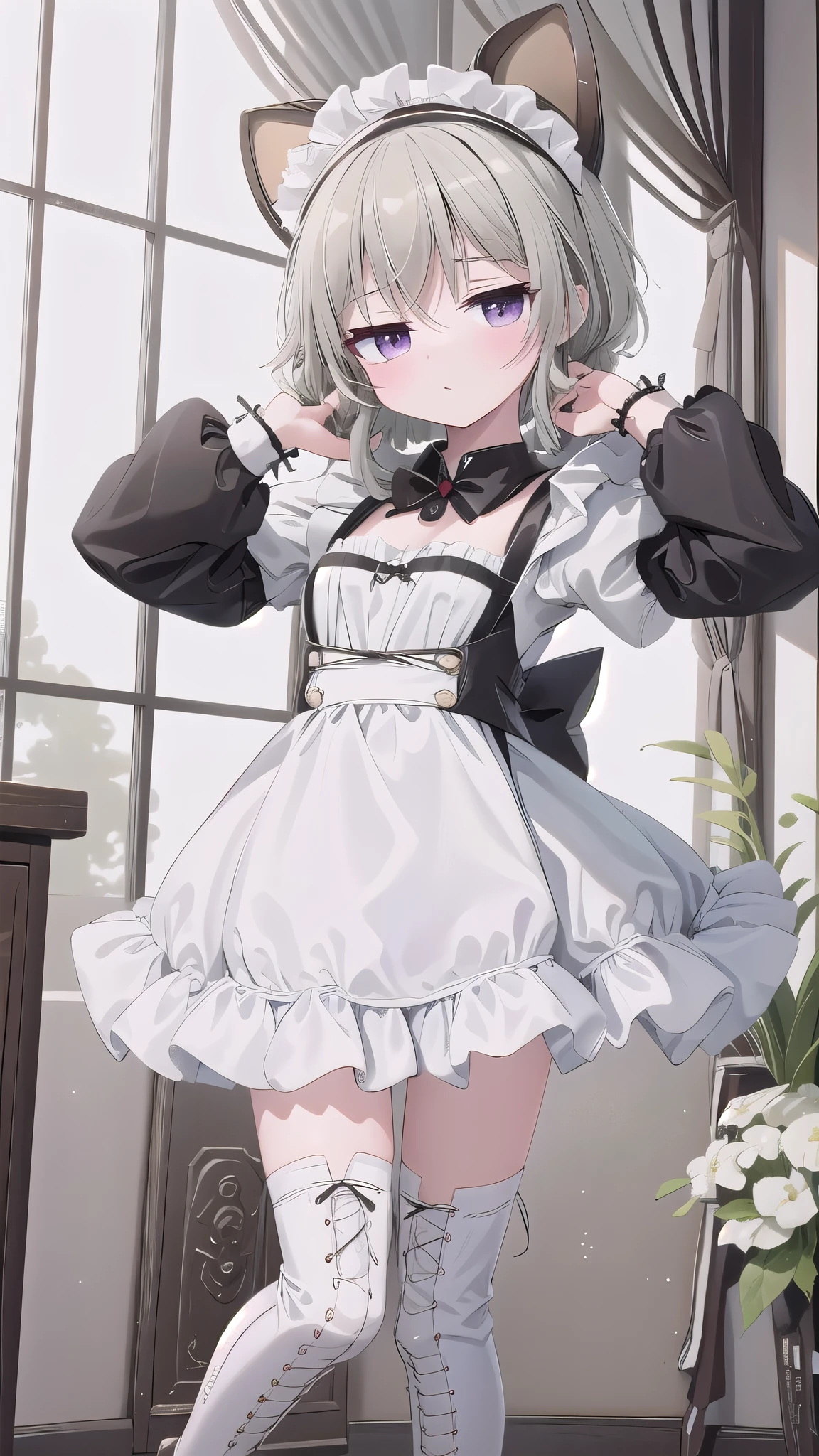 best quality，（Kawaii：1.1），（charming），（high resolution：1.2），Incredibly ridiculous resources：1.3，Incredibly beautiful illustrations，charming女性 ，Maid costume