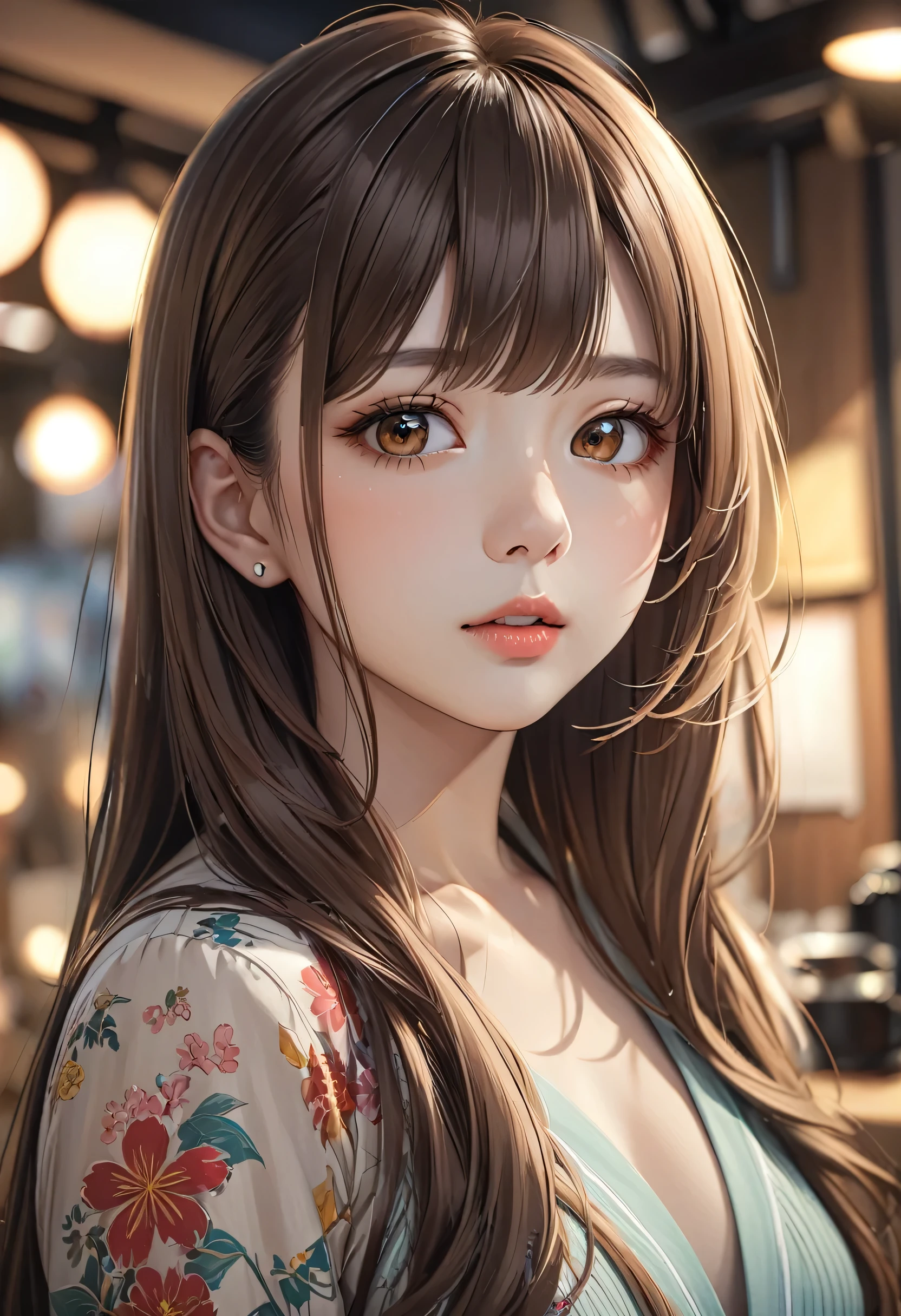 1girl, beautiful young woman holding coffee cup, kawaii cute anime-style face, beautiful detailed eyes, beautiful detailed lips, extremely detailed face and portrait, natural soft lighting, sakimi chan art style, chiho art style, narahara tomomi art style, beautiful young japanese girl, long brown hair, large expressive eyes, best quality, 4k, 8k, highres, masterpiece, ultra-detailed, realistic, photorealistic, photo-realistic, HDR, UHD, studio lighting, ultra-fine painting, sharp focus, physically-based rendering, extreme detail description, professional, vivid colors, bokeh